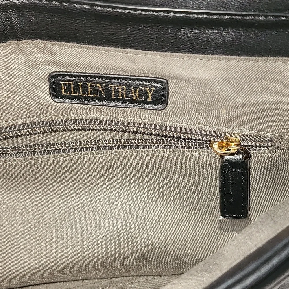 Ellen Tracy Black Quilted Crossbody Bag